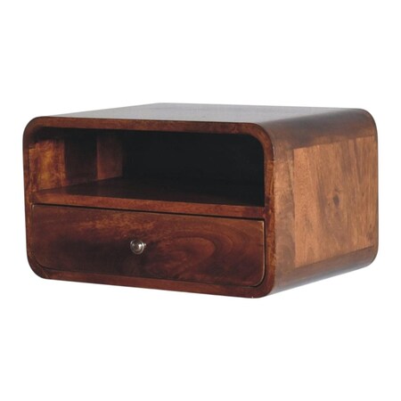 Homeroots 18" Chestnut Solid Wood One Drawer Floating Nightstand 722549