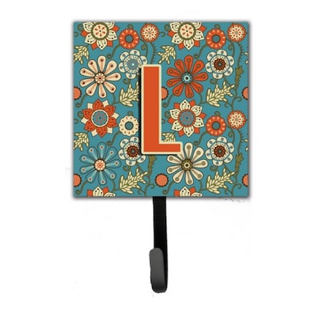 Carolines Treasures Letter L Flowers Retro Blue Leash and Key Holder CJ2012-LSH4