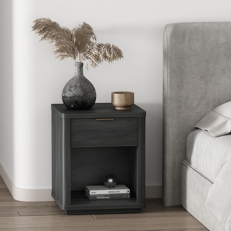 Manhattan Comfort Evelyn Nightstand in Charcoal Grey NS011-CH