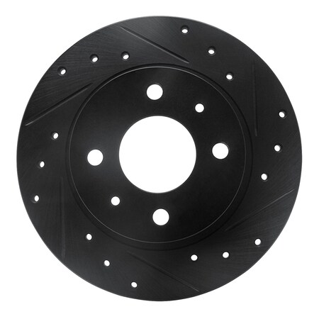 Dynamic Friction Co DFC Brake Rotor - Drilled and Slotted - Black 633-67020R