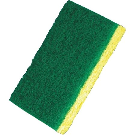 Birdwell Scouring Pad, 4-1/2 in L, 2-7/8 in W, Green/Yellow 369-48