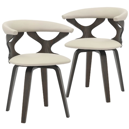 Leisuremod Klyne Swivel Leather Dining Chair with Poplar Wood Frame, 2PK KCDW-22TP2