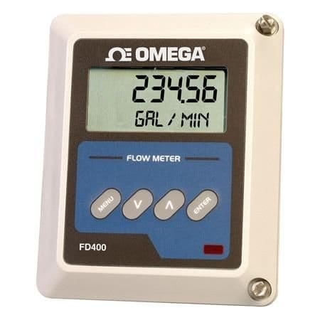 Omega Ultrasonic Flow Meter, Doppler, Solids/Gas Bubbles, 0.15 FPS to 30 FPS, 1/3 " to 120 " Dia, 2 % Acc FD-411
