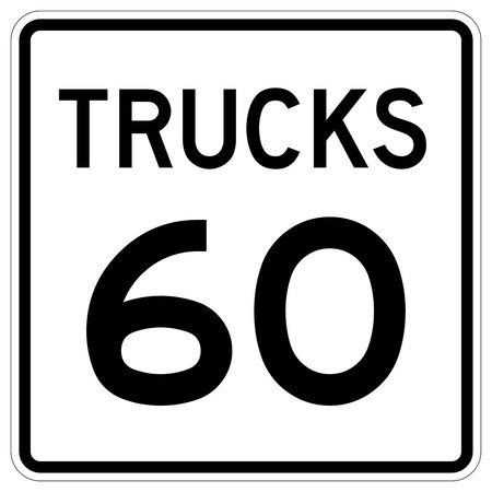 Sign Solutions Usa Traffic Sign, 36 in Width, Aluminum Sign, Square DUS12HWT3636R2-2P60