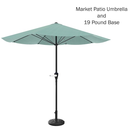 Pure Garden 9-Foot Outdoor Umbrella, Dusty Green 50-LG1041B