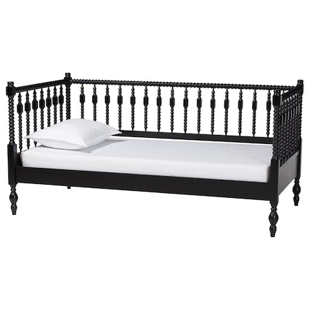 Baxton Studio Callison Spindle Daybed, Twin, Black 271-14744-ZORO