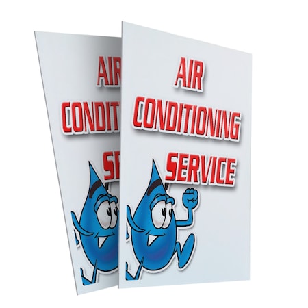 Signmission Air Conditioning Service, Plastic Signs Only 24 Inch x 36 Inch, Corrugated Plastic, 2PK CSB-2436-2PACK-Air Conditioning Service