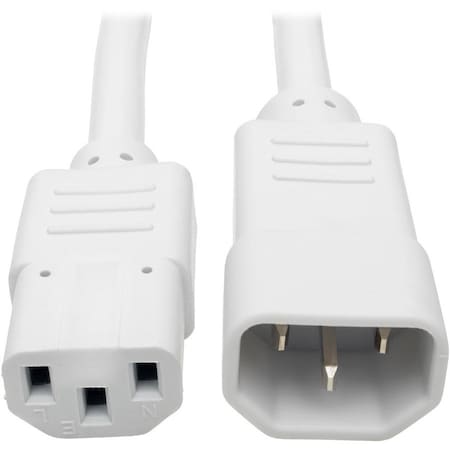 Tripp Lite Computer Power Extension Cord 10A 18 AWG C14 to C13 White 6FT 6ft P004-006-AWH