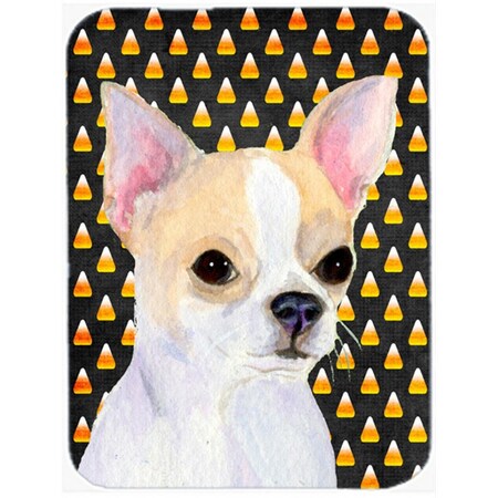Carolines Treasures Chihuahua Candy Corn Halloween Portrait Glass Cutting Board - Large SS4267LCB