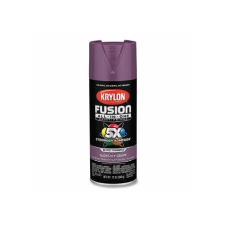 Krylon Industrial Fusion All-in-One, Paints + Primers, 12 oz, Aerosol Can, Gloss Icy Grape, 6PK 425-K02709007