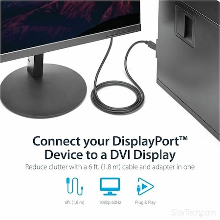 Startech.Com 6ft DisplayPort to DVI Cable Adapter DP2DVIMM6