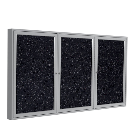Ghent Enclosed Rubber Bulletin Board 48"x72", 3 Door PA34872TR-CF