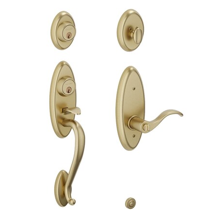 Baldwin Baldwin Landon Two Point Left Hand Single Cylinder Tubular Handleset Lifetime Satin Brass Finish 853450442LH