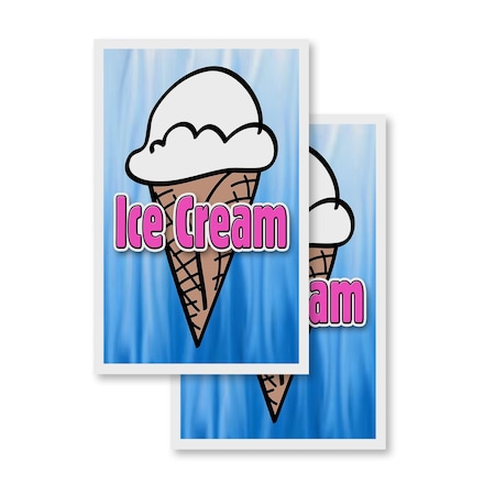 Signmission Ice Cream, Vinyl Decals Only 24 Inch x 36 Inch, Vinyl Decal, 2PK DSB-2436-2PACK-Ice Cream 1