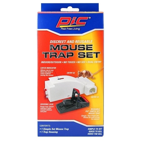 Pic Mouse Trap Set, 8 in L, 4.2 in W, 2.9 in H MTK