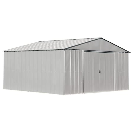 Arrow Classic 14 x 12 x 7 ft Flute Grey Steel Storage Shed CLG1412FG