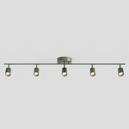 Vidalite Shura Dark Olive 5-Light Track Light with Rotatable Heads, Integrated LED, 3000k, 2450 Lumen CE1059871
