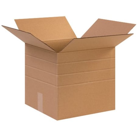 Partners Brand Multi-Depth Corrugated Boxes, 12 1/2" x 12 1/2" x 12", Kraft, 25/Bundle MD121212R
