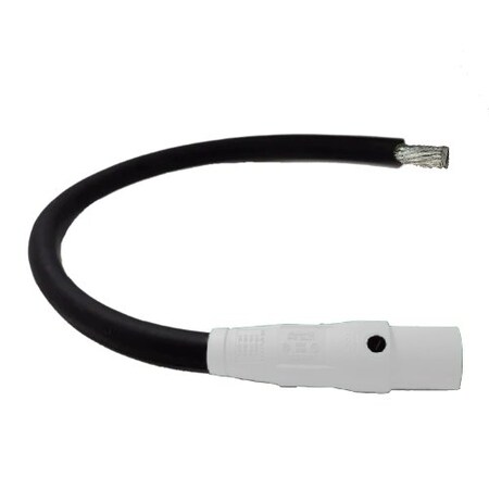 Power Assemblies Type W Pigtail 400A 4/0 AWG Series 16 Male Camlock to Tinned 3 ft, White 40TW16003MTW