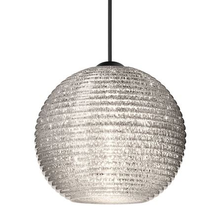 Besa Lighting Besa Kristall 6 Pendant, Glitter, Black Finish, 1x 35W MAX GY6.35 Base 1XT-4615GL-BK