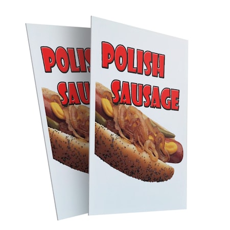 Signmission Polish Sausage, Plastic Signs Only 24 Inch x 36 Inch, Corrugated Plastic, 2PK CSB-2436-2PACK-Polish Sausage
