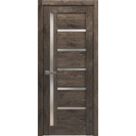 Sartodoors Solid French Door Frosted Glass Oak 32x80 Solid Core Modern Interior QUADRO4088ID-AKA-32
