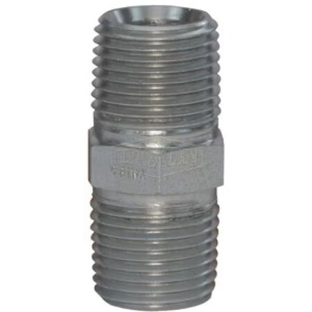 Dixon Pipe Nipple, 1-1/4-11-1/2, MNPT, Steel, Zinc Plated, Domestic 5404-20