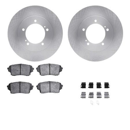 Dynamic Friction Co DFC Brake Rotor with 5000 Brake Pads and Hardware Kit 6512-01068