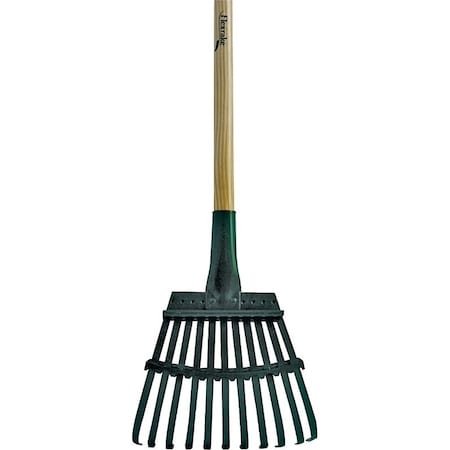 Flexrake Shrub Rake, 11 Tines, 48 in L Wood Handle 3W