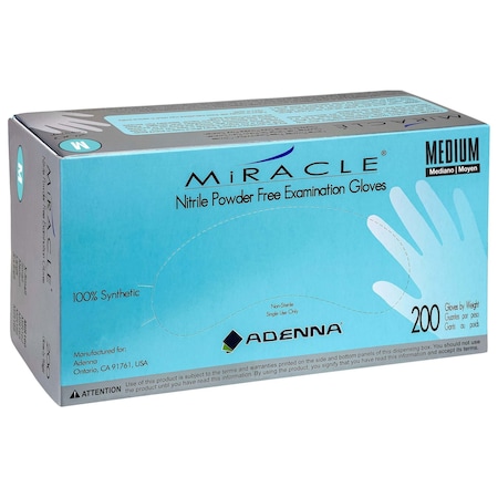 Safety Zone Nitrile Powder Free 4 mil Exam Gloves - Blue, Med - Case of 2000 MIR165