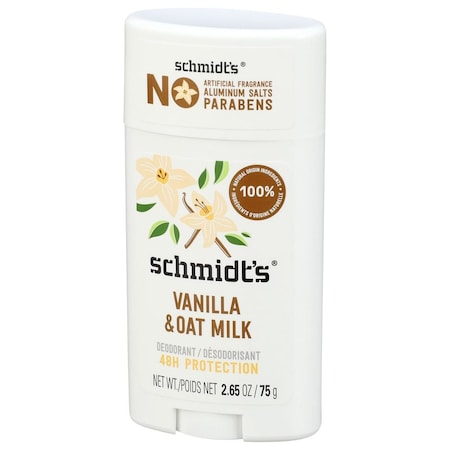 Schmidts Natural Vanilla and Oat Milk Deodorant Stick, 2.65 Ounce 908