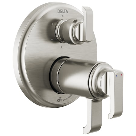 Delta Tetra Tempassure 17T Series Integrated Diverter Trim With 6-Setting In Lumicoat Stainless T27T989-SS-PR