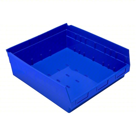 Quantum Storage Systems Economy nesting shelf bin, Plastic, Blue, 6 in H, 16 1/2 in W, 17 7/8 in L QSB222BL