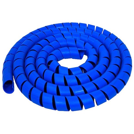 Electriduct Spiral Wrap, 3/8 in Inside Dia., 3/8 in Max Bundle Dia., 50 ft, Polyethylene, Blue WL-SW-050-50-BL