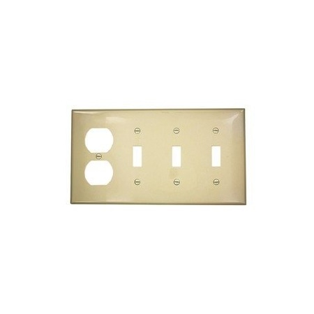 Leviton Combination Wallplate, Standard Size, Gang 4, Ivory 80743-I