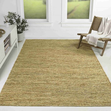 Jonathan Y Griffin Rustic Farmhouse Woven Jute Solid Natural 8 ft. x 10 ft. Area Rug NRF201A-8