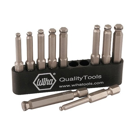 Wiha Driver Bit Set, Steel, 10 pc 74999