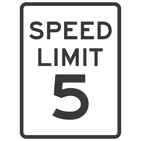 Lyle Speed Limit 5 MPH, 18x24, Non-Reflective, White G-11231-NA_18x24