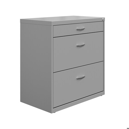 Space Solutions 30 in.W 3 Drawer Lateral File Cabinet, Home/Office, Letter/Legal Sizes, Arctic Silver 25072