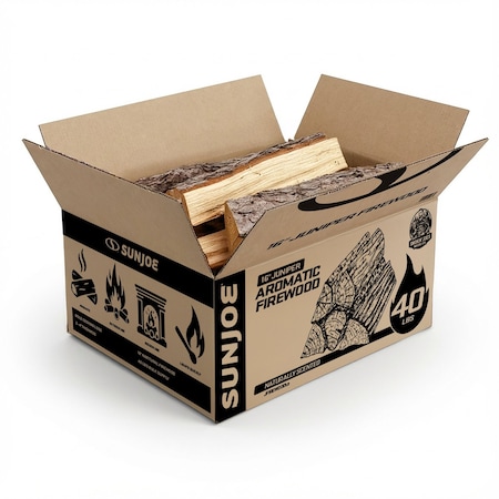 Sun Joe 1.5 cubic foot box of Juniper Firewood logs JFIREWOOD1.5