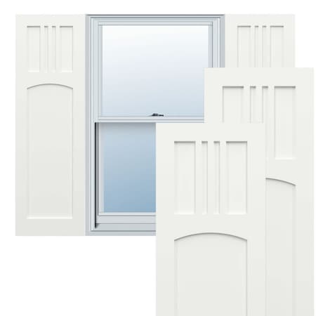 Ekena Millwork True Fit PVC San Miguel Mission Style Fixed Mount Shutters, Unfinished, 12W x 51H, PR TFP001SM12X051UN