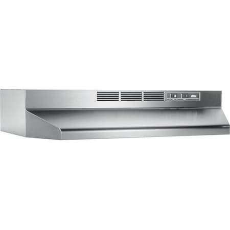 Broan-Nutone Broan 24 Inch Range Hood, Non-ducted, 2-Speed Rocker, Light 412404
