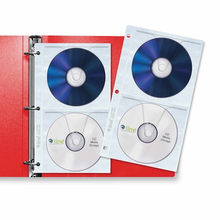 C-Line Products 5-13/16" x 11-1/16" Deluxe CD Ring Binder Storage Pages, 10/PK, 5PK/CT 61958-CT