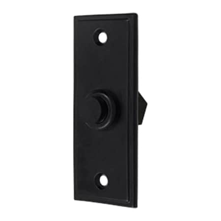 Dendesigns Rectangular Contemporary Bell Button, Black - Solid DE2667024