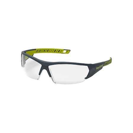 Hexarmor MX250, Safety Glasses, Anti-Fog & Anti-Scratch, Clear Lens, Charcoal/Hi-Visibility Yellow Frame 11-14001-02