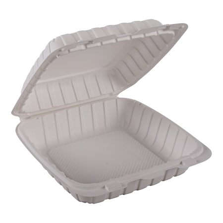 Empress Earth Hinged Container Mineral Filled PP 9" x 9" x 3" Natural 1-Compartment EPPHL-91