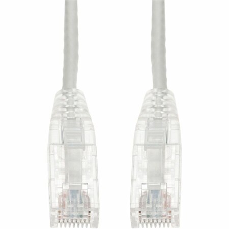 Add-On 12FT WHITE CAT 6 SLIM PVC ETHERNET CABLE SNAGLESS CLEAR-CLAW RJ-45 M/M ADD-12FSLCAT6-WE