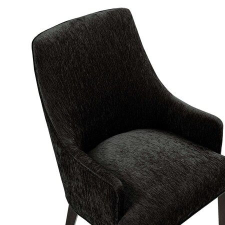 Manhattan Comfort Beever Chenille Wood Armchair in Black DC103AR-BK