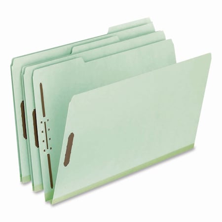 Pendaflex Colored Top Tab Fastener Folder, 1/3-Cut Tab: Assorted, Exp 1", 2 Fastener, Legal, Light Green, 25PK 17183