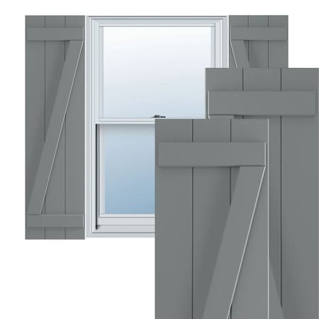 Ekena Millwork True Fit PVC Three Board Joined Board-n-Batten Shutters w/Z-Bar, Ocean Swell , 16 1/8W x 41H, PR TFP102BBF16X041CH